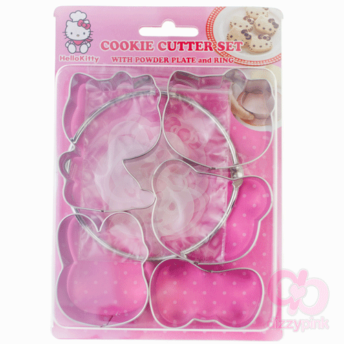 Hello Kitty Metal Cookie Cutter Set with Powder Plates