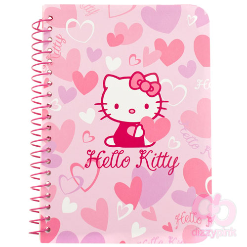 Hello Kitty Mini Spiral Notebook Heart Pink Kitty