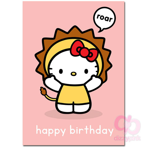 Hello Kitty Card - Happy Birthday Lion