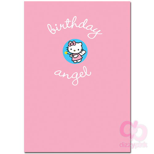Hello Kitty Badge Card - Birthday Angel
