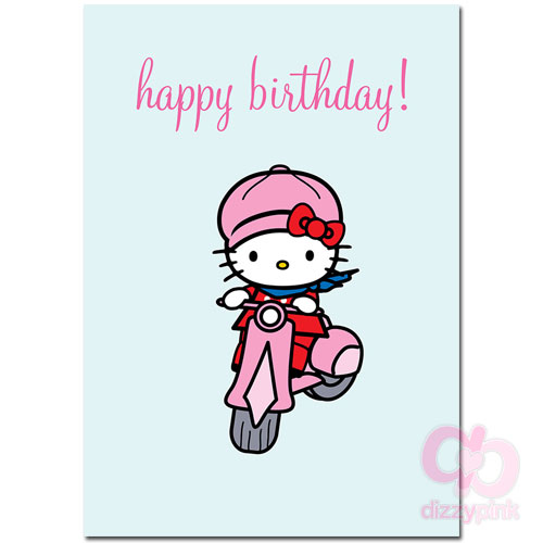 Hello Kitty Card - Scooter Kitty