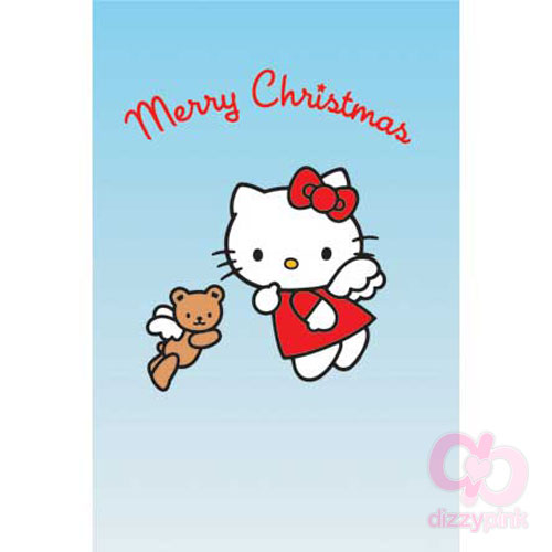 Hello Kitty Christmas Card - Christmas Angel Bear (Blue) x6