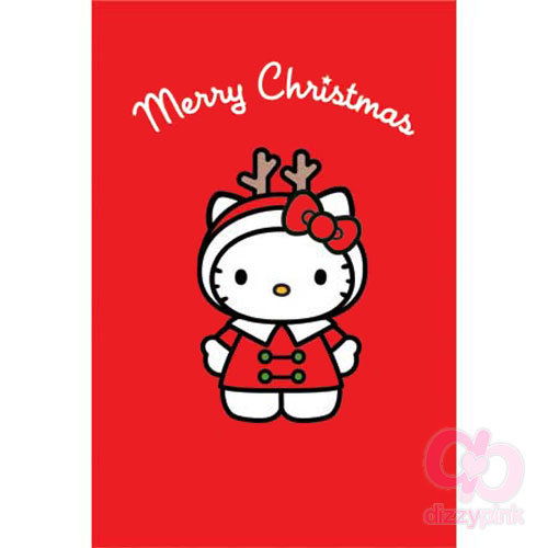 Hello Kitty Christmas Card - Christmas Reindeer (Red) x6