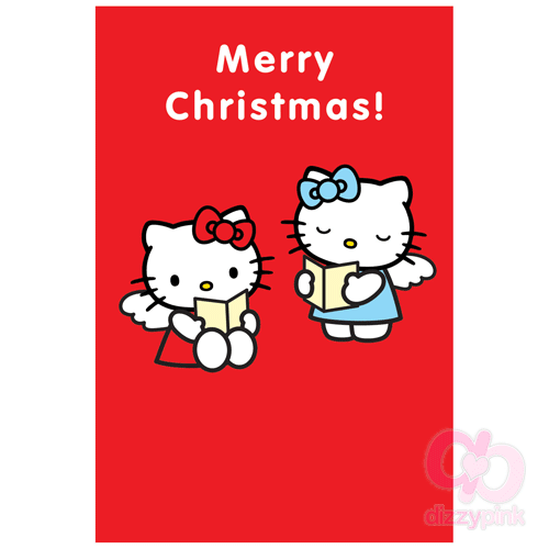 Hello Kitty Christmas Card - Christmas Carol Singers x6