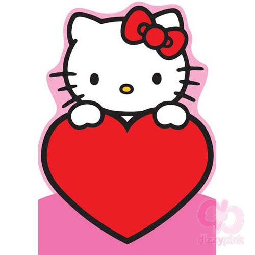 Hello Kitty Cutout Card - Heart