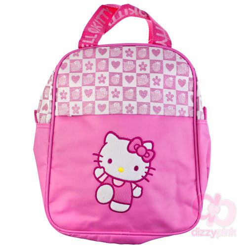 Hello Kitty Pink Strawberry Check Large Cross Body Bag